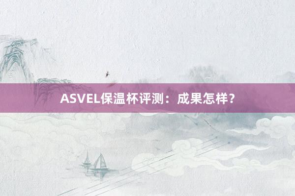 ASVEL保温杯评测：成果怎样？